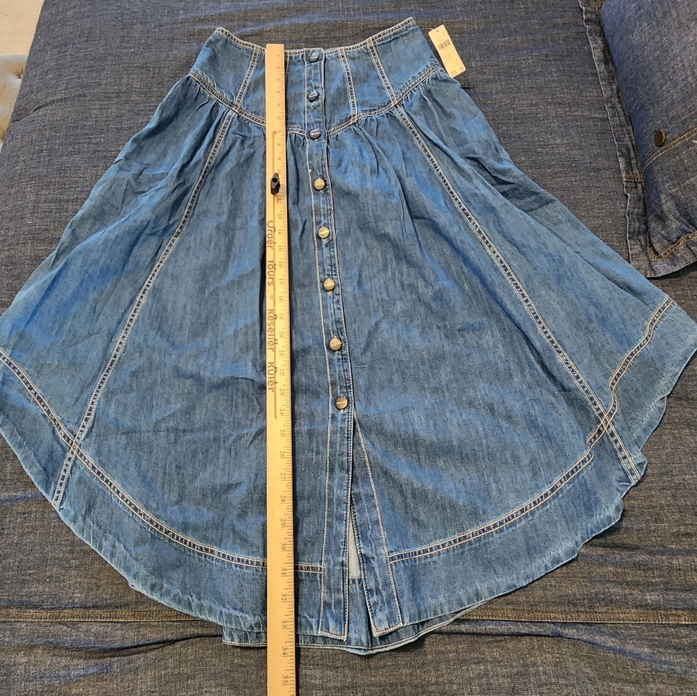 Pilcro Classic Blue Denim Skirt